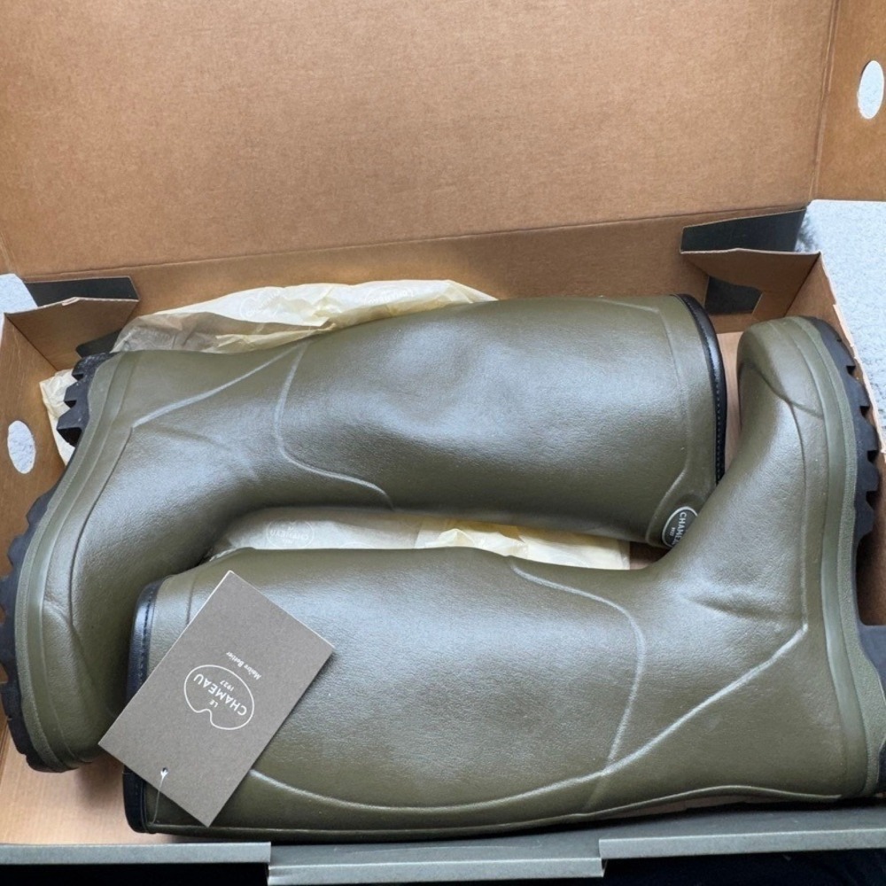 Le Chameau Boots Country Cross Jersey Mens 10 Green Waterproof Rubber Wellington